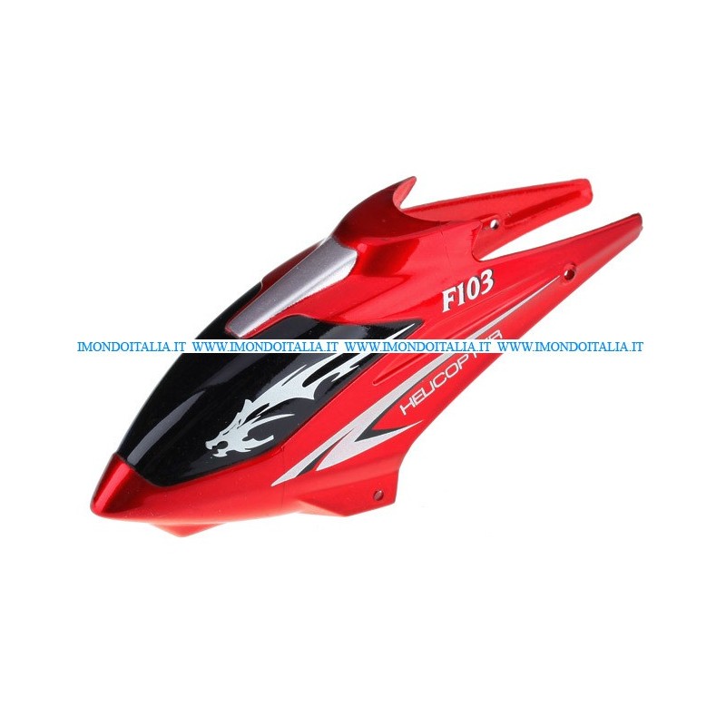 F103-01 Canopy (Red),  Rc Helicopter, Elicottero Rc,  Ricambi