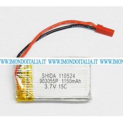 Batteria Lipo 1S 3.7V 1150 mAh