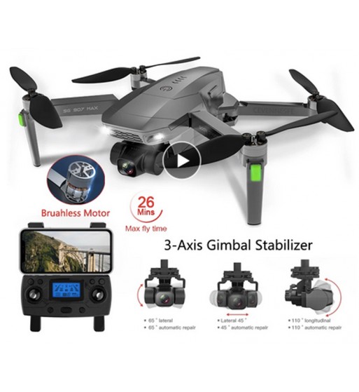 Drone ZLL SG907 MAX GPS Telecamera 4K Gimbal 3 Assi, Optical Flow  Positioning.